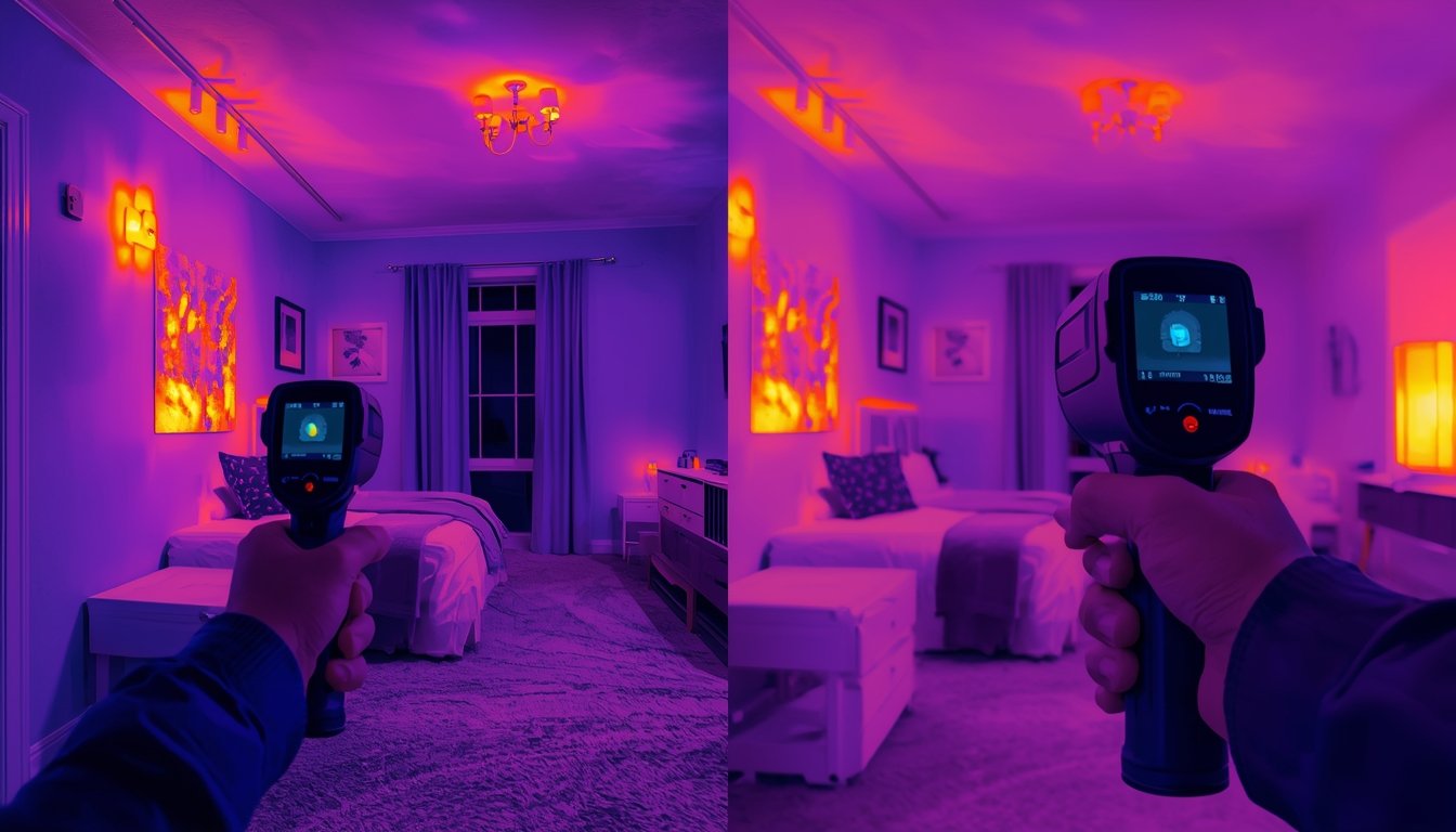 What Is a Thermal Camera and How Does It Work? 2 handheld thermal camera displaying heat differences