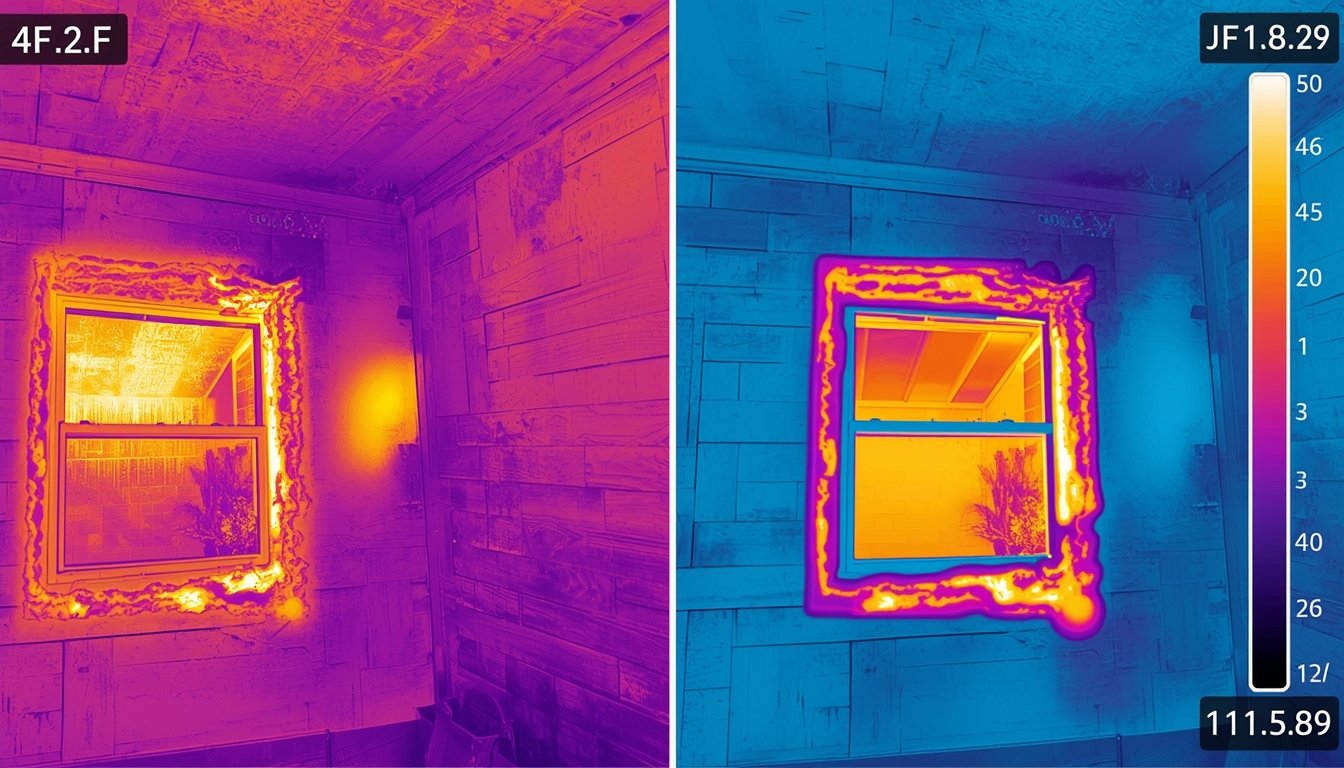 thermal imaging revealing cold air drafts indoors