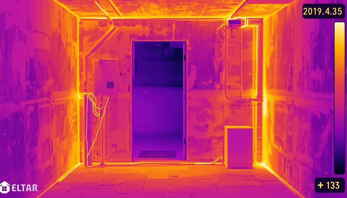 thermal imaging detecting movement inside wall cavity