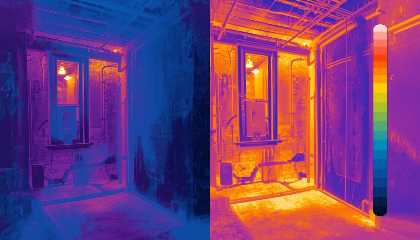 thermal image showing overheating electrical wiring