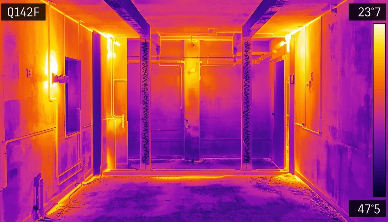 thermal image showing airflow from HVAC vent