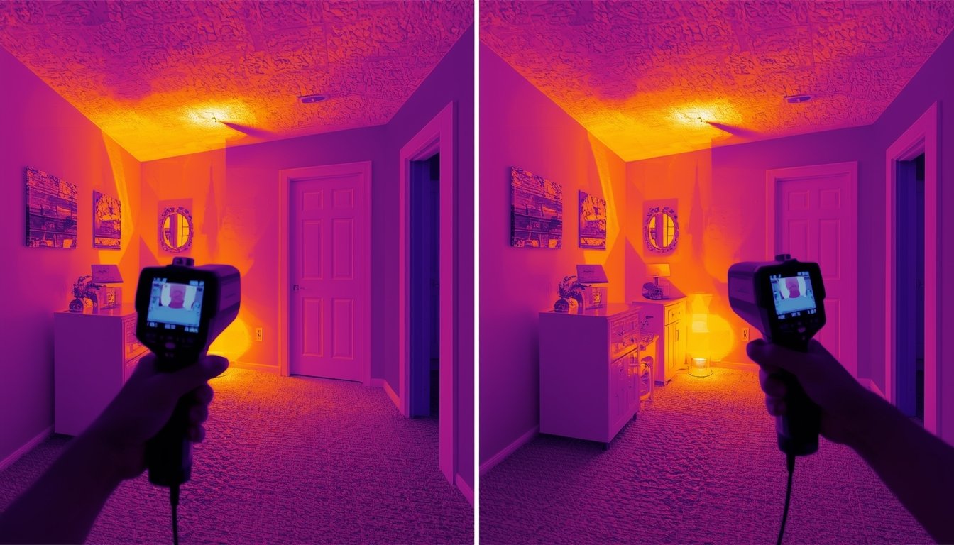 What Can a Thermal Camera Detect in a House? 2 thermal image showing heat variation across wall