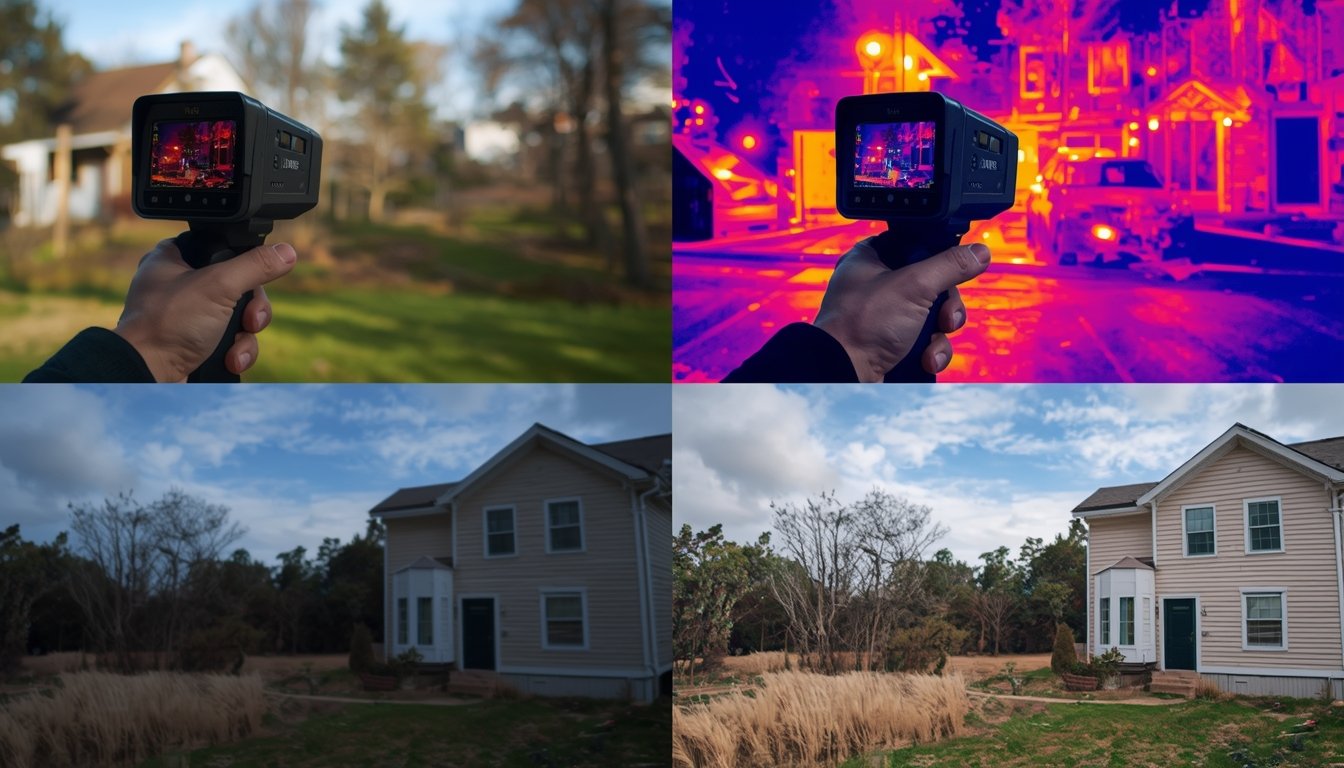 thermal imaging showing moisture behind wall surface