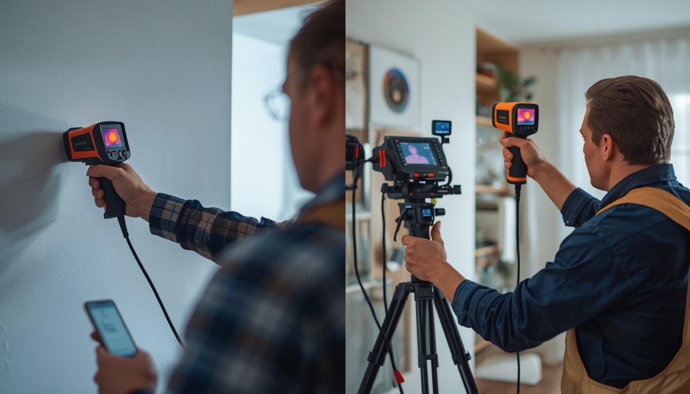 Comparison between a homeowner using a thermal camera and a professional performing a detailed thermal inspection